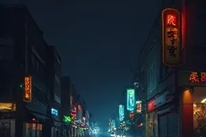 深夜接力封面，城市夜景中并行的两束车灯光带